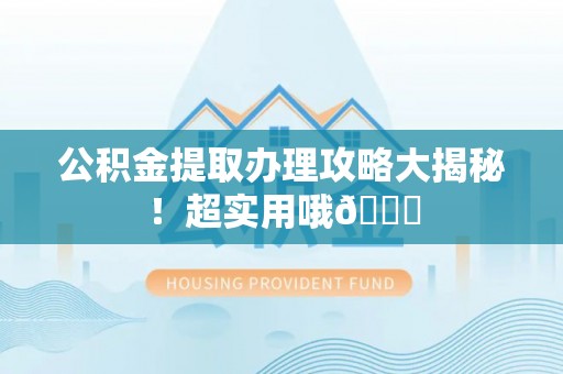 七股公积金提取办理攻略大揭秘！超实用哦😉